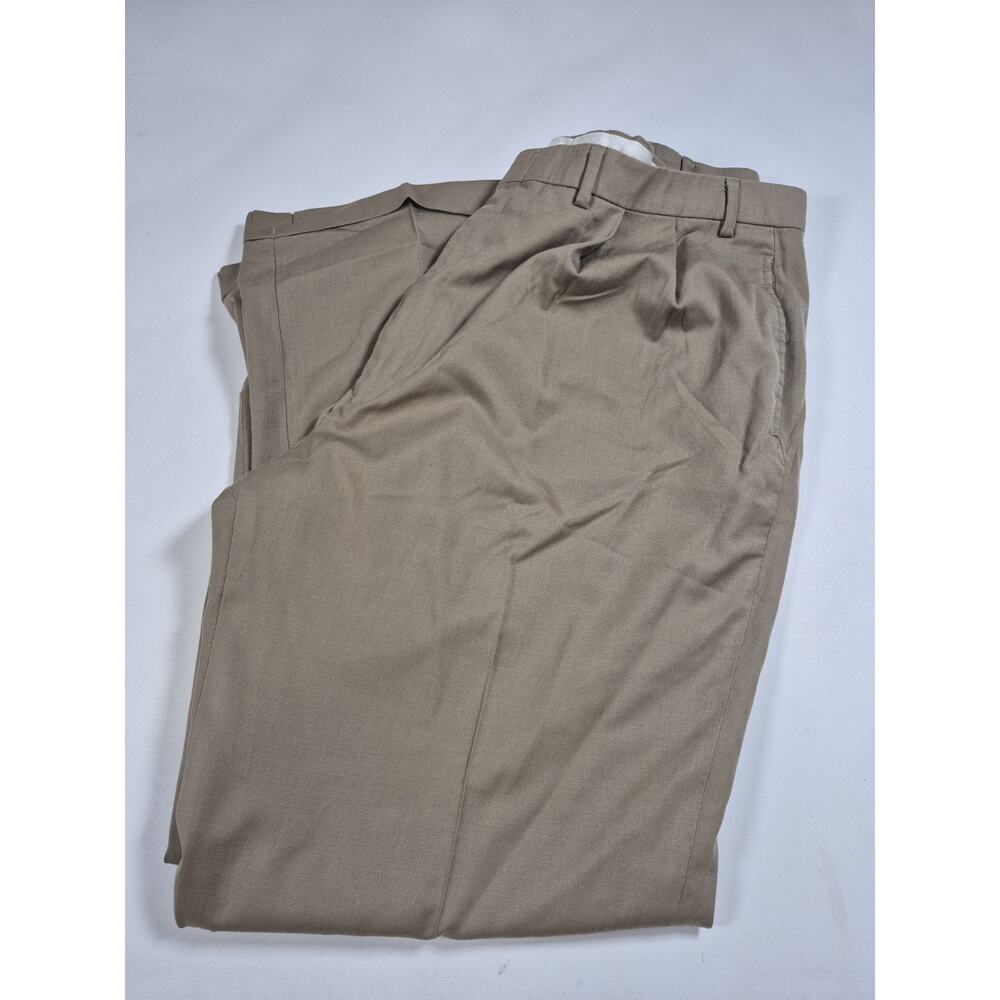 Lauren Ralph Lauren Men's Wool Khaki Brown Trousers Total Comfort Pants 40×31